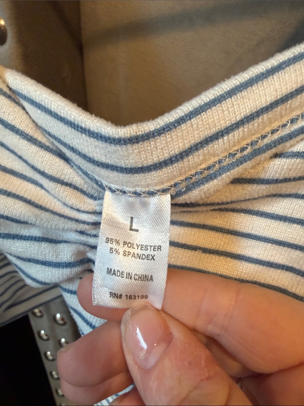 Striped Cotton Lounge Bralette - White & Blue - Picture 2 of 3